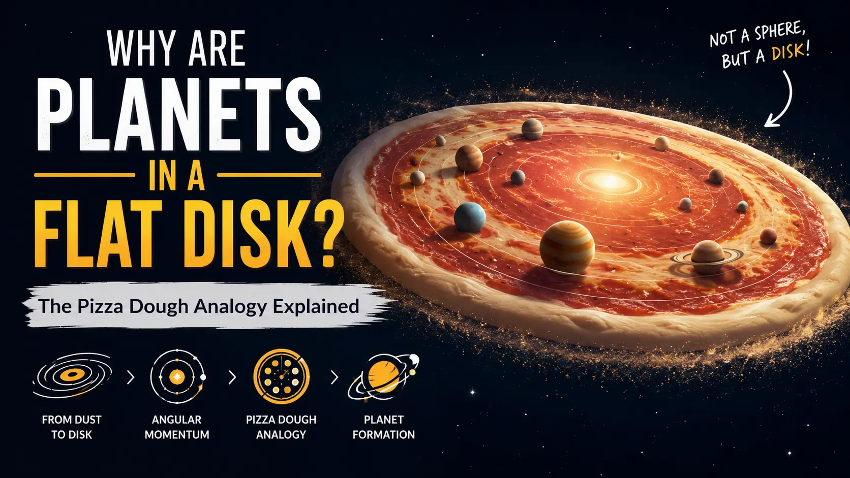 Why Are Planets in a Flat Disk? The Pizza Dough Analogy Explained
