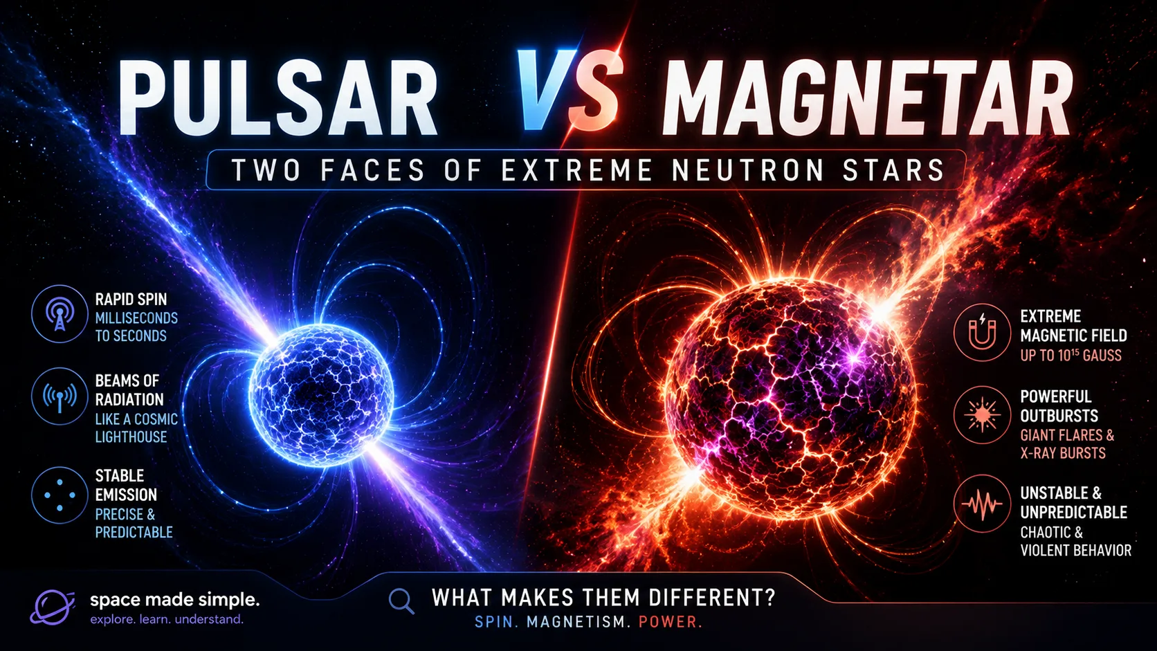 Pulsar vs Magnetar: Two Faces of Extreme Neutron Stars Explained